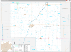 Livingston County, IL Wall Map Premium Style 2024