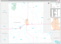 Livingston County, MO Wall Map Premium Style 2024