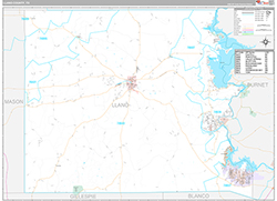 Llano County Wall Map Premium Style 2026