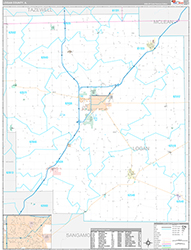 Logan County Wall Map Premium Style 2026