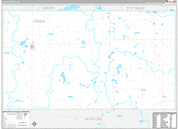 Logan County Wall Map Premium Style 2026