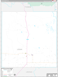 Logan County Wall Map Premium Style 2026