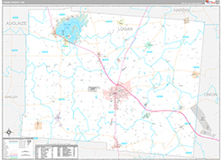 Logan County Wall Map Premium Style 2026