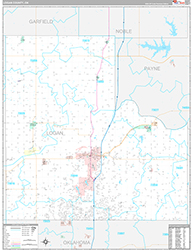 Logan County Wall Map Premium Style 2026