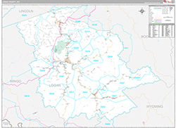 Logan County Wall Map Premium Style 2026