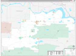 Logan County, AR Wall Map Premium Style 2024
