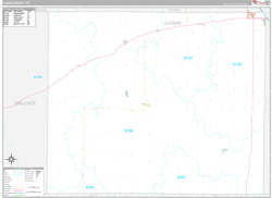 Logan County, KS Wall Map Premium Style 2024