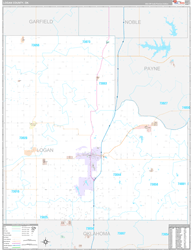 Logan County, OK Wall Map Premium Style 2024