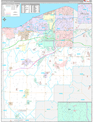 Lorain County Wall Map Premium Style 2026