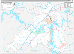 Loudon County Wall Map Premium Style 2026