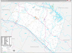 Louisa County Wall Map Premium Style 2026