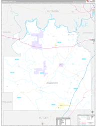 Lowndes County, AL Wall Map Premium Style 2024