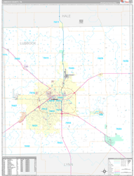 Lubbock County, TX Wall Map Premium Style 2024