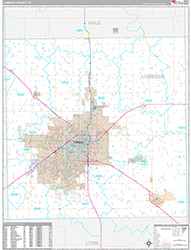 Lubbock County, TX Wall Map Premium Style 2026