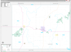 Lucas County, IA Wall Map Premium Style 2024