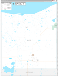 Luce County, MI Wall Map Premium Style 2024