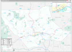 Lycoming County, PA Wall Map Premium Style 2024