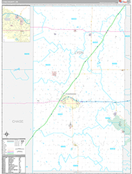 Lyon County, KS Wall Map Premium Style 2026