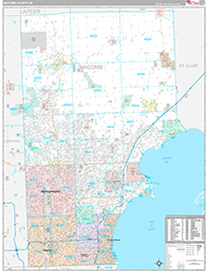 Macomb County Wall Map Premium Style 2026
