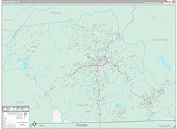 Macon County Wall Map Premium Style 2026