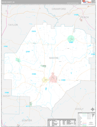 Macon County, GA Wall Map Premium Style 2024