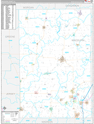 Macoupin County Wall Map Premium Style 2026