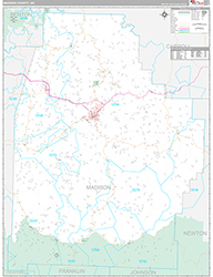 Madison County Wall Map Premium Style 2026