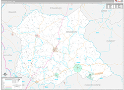 Madison County, GA Wall Map Premium Style 2026