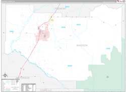 Madison County, ID Wall Map Premium Style 2024