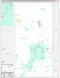 Madison County, IN Wall Map Premium Style 2024