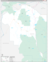 Madison County, MT Wall Map Premium Style 2024