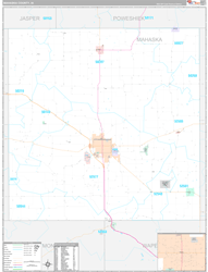Mahaska County, IA Wall Map Premium Style 2024