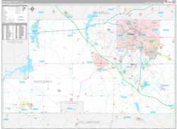 Mahoning County, OH Wall Map Premium Style 2024