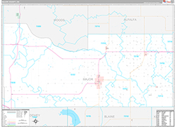 Major County, OK Wall Map Premium Style 2026