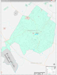 Manassas County, VA Wall Map Premium Style 2024