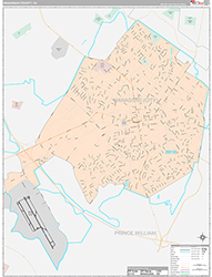 Manassas County, VA Wall Map Premium Style 2026