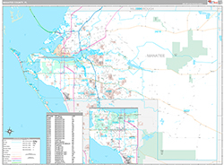 Manatee County, FL Wall Map Premium Style 2026