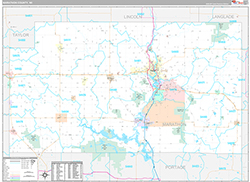 Marathon County Wall Map Premium Style 2026
