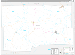 Maries County, MO Wall Map Premium Style 2024