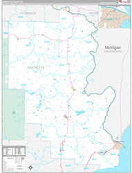 Marinette County Wall Map Premium Style 2026
