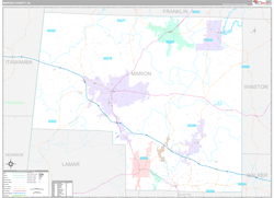 Marion County, AL Wall Map Premium Style 2024