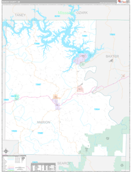 Marion County, AR Wall Map Premium Style 2024