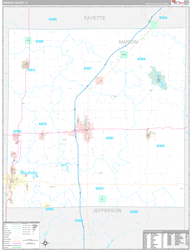 Marion County, IL Wall Map Premium Style 2024