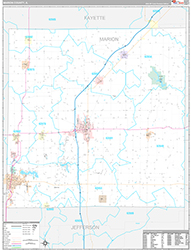 Marion County, IL Wall Map Premium Style 2026