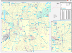 Marion County, IN Wall Map Premium Style 2024