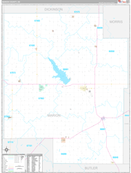 Marion County, KS Wall Map Premium Style 2024