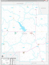 Marion County, KS Wall Map Premium Style 2026