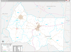 Marion County, KY Wall Map Premium Style 2026