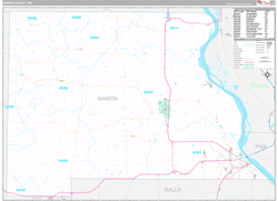 Marion County, MO Wall Map Premium Style 2024