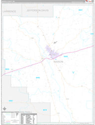 Marion County, MS Wall Map Premium Style 2024